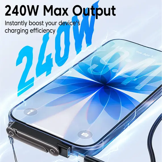 3PCS Type C Phone Charging Bracket Adapter 240W Fast Charging OTG Type-C Male to USB-C Female Converter With Foldable Holder