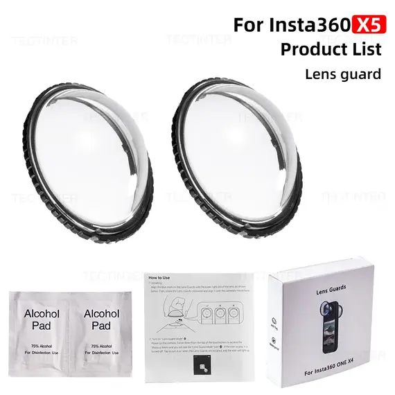 For Insta360 X4 X5 Screen Protector Lens Guard Cap Tempered Glass Film Anti-Scratch Protective Kit 360°Video Camera Accessores