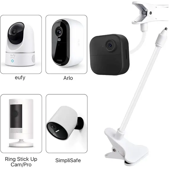 Protable Flexible Camera Clamp Mount Baby Monitor Camera Holder Stand Webcam Monitor Punch-free Bendable Bracket Base With Clip