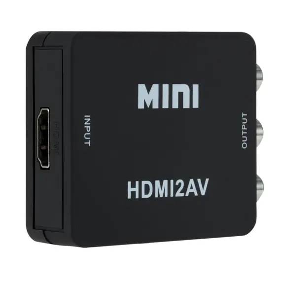 Grwibeou 1080P HDMI-compatible to RCA Converter AV/CVSB L/R Video Box HD 1920*1080 HDMI2AV Support NTSC PAL Output HDMI To AV