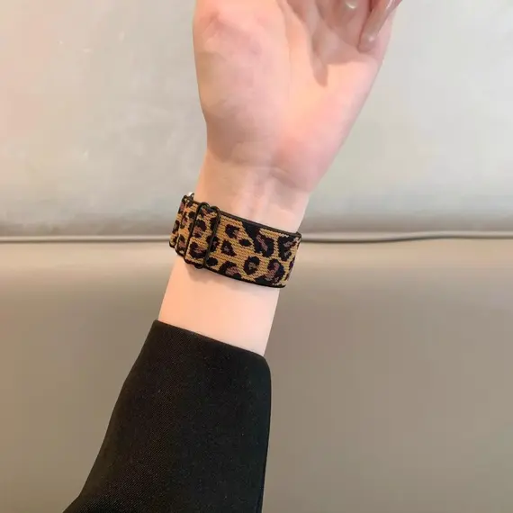 1 Pack Leopard Print Elastic Loop Band Compatible With Apple Watch Band 38mm 40mm 41mm 42mm 44mm 45mm 49mm, Replacement Bracelet