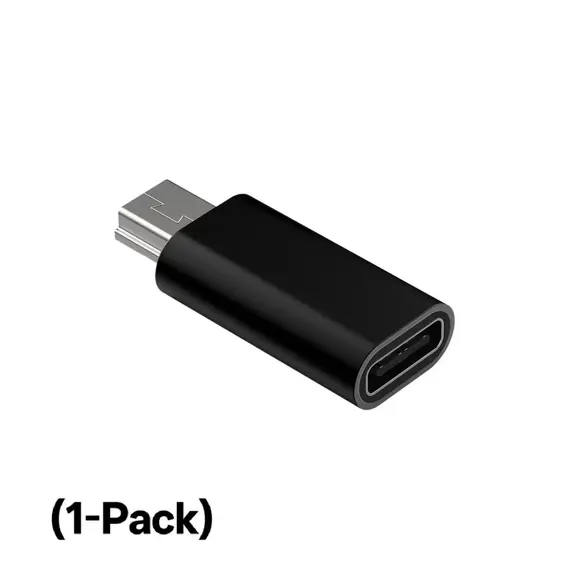 USB-C to Mini USB Adapter, Type-C Female to Mini USB Male Converter, Compatible with GoPro Hero 3, MP3, Dash Cam, C