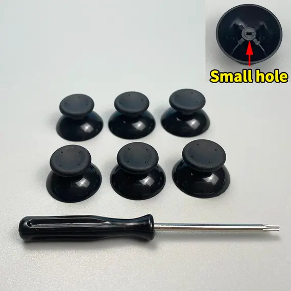 GSF 1Set Black Gray 3D Analog Stick for Xbox 360 Controller Thumbsticks Caps for X Box 360 Gamepad Repair Parts with Tool