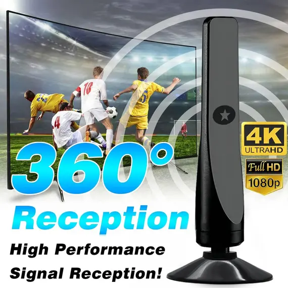 Indoor and Outdoor High-Definition Ground Wave Digital TV Antenna HDTV Antenna Supports DVB-T/T2, ISDB-T, DMB-T/H, ATSC