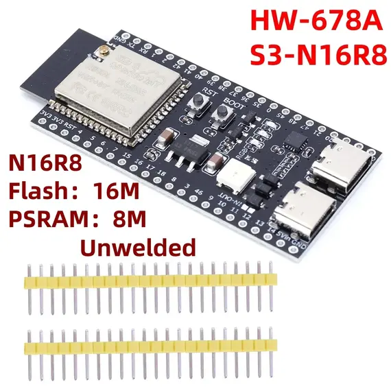 ESP32 S3 Development Board S3-DevKitC-1 Bluetooth 2.4G Wifi Module for Arduino 8MB PSRAM 16MB FLASH N16R8 Dual Type-C 44P