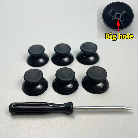 GSF 1Set Black Gray 3D Analog Stick for Xbox 360 Controller Thumbsticks Caps for X Box 360 Gamepad Repair Parts with Tool