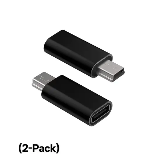USB-C to Mini USB Adapter, Type-C Female to Mini USB Male Converter, Compatible with GoPro Hero 3, MP3, Dash Cam, C