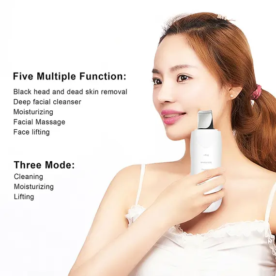 Ultrasonic Skin Scrubber Deep Vibrate Facial Cleaner Shovel Face Scrubber Peeling Black Head Remover Facial Massager