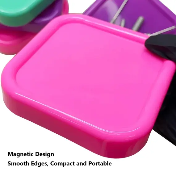 Portable Magnetic Nail Art Organizer Tray Cat Eyes Design Storage Container for Nail Grinding Heads Tool Holder