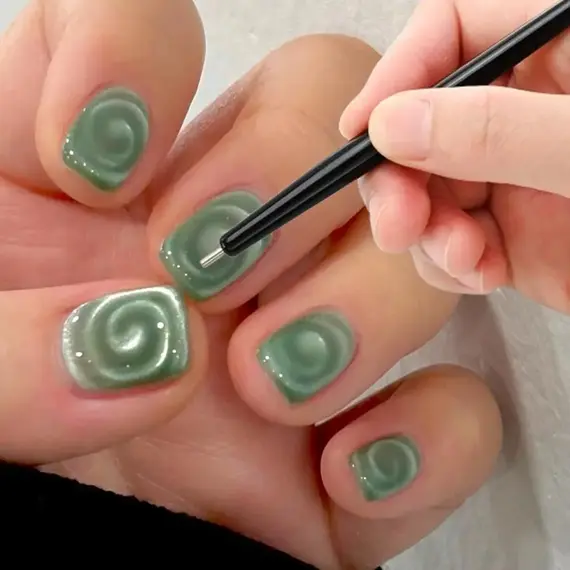 1/2Pcs Vortex/lollipop Cat's Eye Nail Magnet Pen Create Water Ripple Swirl Effect Magnetic Stick for Gel Polish Manicure Tools &