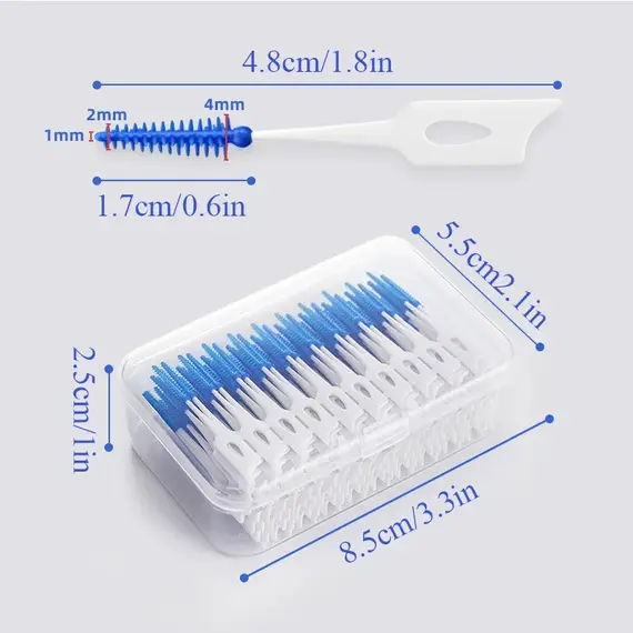 Interdental Silicone Brushes 40-200 Units Dental Toothpicks Brush Between Teeth   With Thread Oral Cleaning Tools