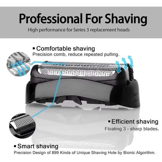 KVIFO 32B Shaver Replacement Head for Braun Series 3 3000s 3010s 3020s 3030s 3040s 300s 301s 310s 320s 330s 340s Electric Shaver