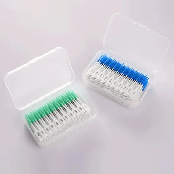 Interdental Silicone Brushes 40-200 Units Dental Toothpicks Brush Between Teeth   With Thread Oral Cleaning Tools