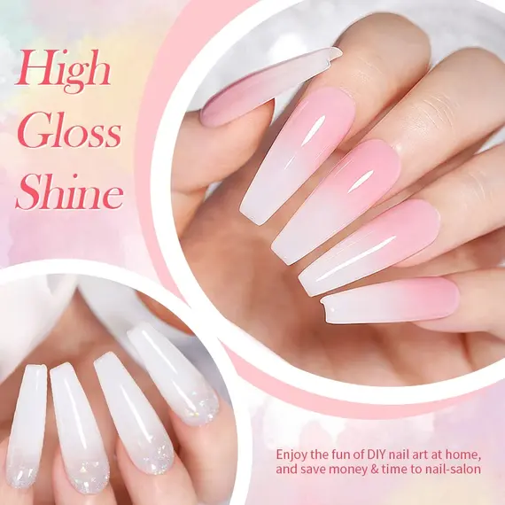 BORN PRETTY 15ml Milky Pink Rubber Base Gel Nail Polish Glitter Semi-Permanent Varnish Soak Off Self Leveling UV LED Polish