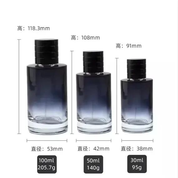 1Pcs 30ml-100ml Gradient Color Portable Glass Refillable Perfume Bottle Cosmetic Container Atomiser Sprayer Travel Cosmetic Tool