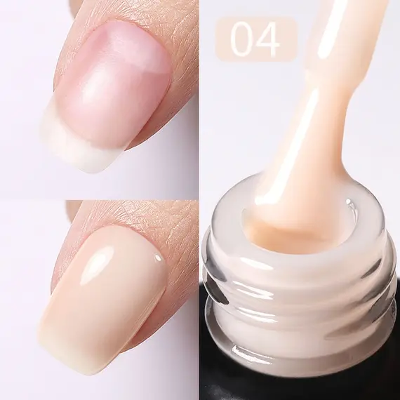BORN PRETTY 15ml Milky Pink Rubber Base Gel Nail Polish Glitter Semi-Permanent Varnish Soak Off Self Leveling UV LED Polish