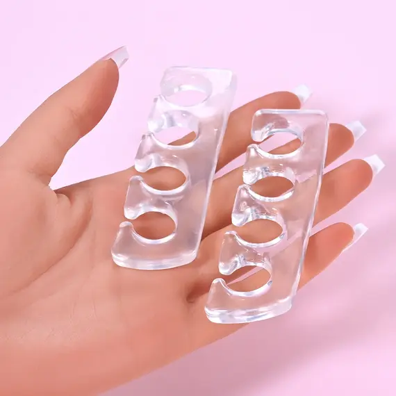 Silicone Toe Spreaders for Nail Polish Application 2pcs Soft Finger Toe Separators 2.6*9.2cm Soft Gel Toe Spacers Nail Tools RT%