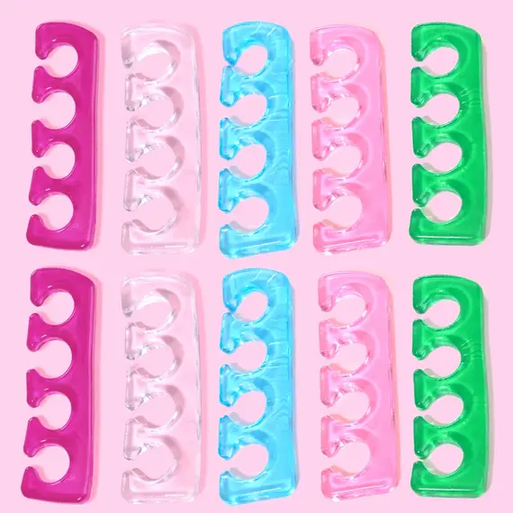 Silicone Toe Spreaders for Nail Polish Application 2pcs Soft Finger Toe Separators 2.6*9.2cm Soft Gel Toe Spacers Nail Tools RT%