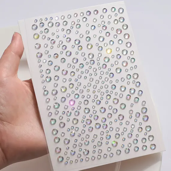 3D Round White Pearl Rhinestones Face Gem Stickers 3/4/5mm Mixed Self-adhesive Pearl Beads Jewel Face,Body,Nail,Hair Decoration