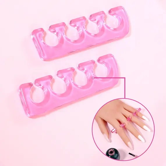 Silicone Toe Spreaders for Nail Polish Application 2pcs Soft Finger Toe Separators 2.6*9.2cm Soft Gel Toe Spacers Nail Tools RT%