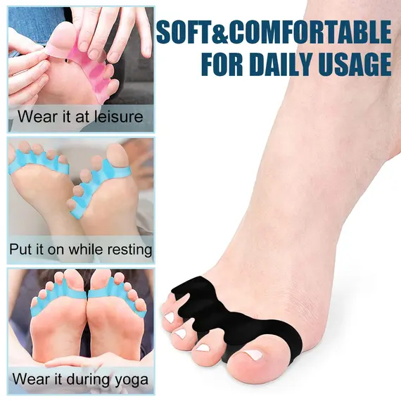 Silicone Finger Toe Protector Toe Separators Stretchers Straightener Bunion Protector Pain Relief Foot Care 5 Colors