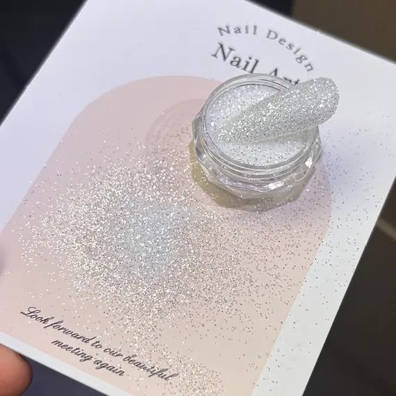 1jar Sparkling Crystal Diamond Silver Nail Glitter Powder Laser Reflective Sugar Nail Dust Shiny Manicure Glitter Decoration E35