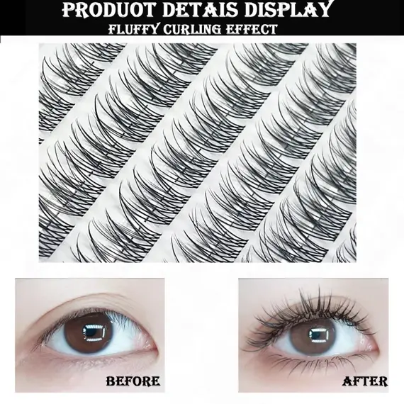1/Box 120 Bundles Mink False Eyelashes Natural Russian 3D Lashes Individual Eyelash Extension Cluster Makeup Tool Wholesale Lash