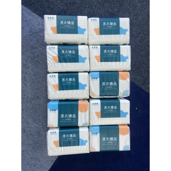 10 Packs Wholesale Eco Friendly Portable No Fluorescent Virgin Wooden Pulp Tissue Soft Comfortable 5 Ply Facial Tissue Paper