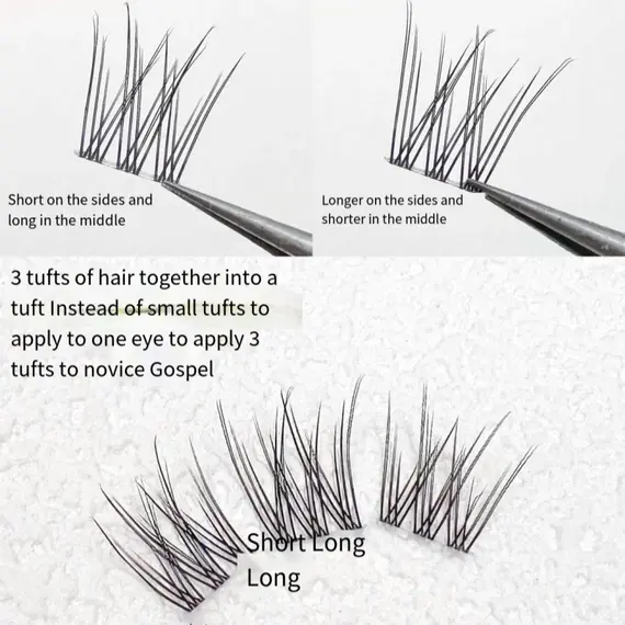 1/Box 120 Bundles Mink False Eyelashes Natural Russian 3D Lashes Individual Eyelash Extension Cluster Makeup Tool Wholesale Lash