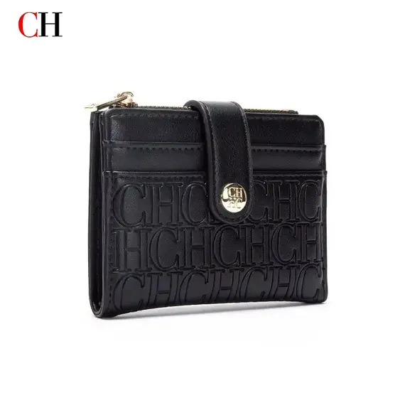 Luxury Brand Classic Retro Square Design Card Case Fashion Button Classic Folding Money Clip Compact Lightweight Luxury Women