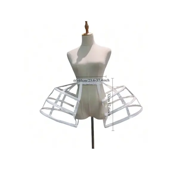 Girls 3 Hoops Crinoline Cage Bustle Petticoat Women Adjustable Pannier for dress