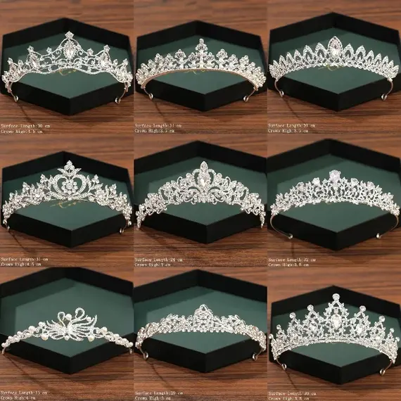 Silver Color Crown and Tiara Wedding Hair Accessories For Women  Crown For Bridal Crystal Rhinestone Diadema Tiaras Bride Crown