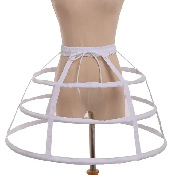 Girls 3 Hoops Crinoline Cage Bustle Petticoat Women Adjustable Pannier for dress