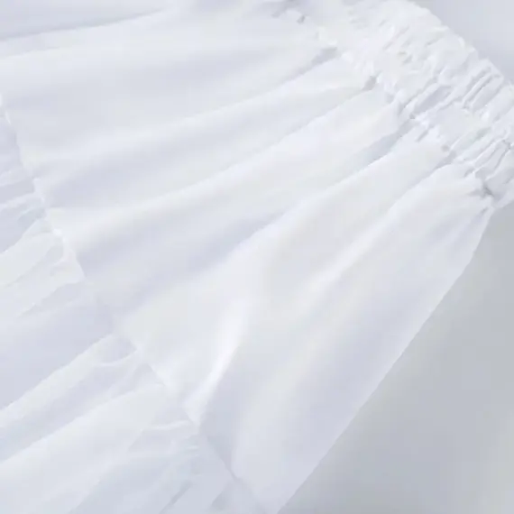 Women Girls Ruffled Short Petticoat Solid Fluffy Bubble Tutu Skirt Puffy Half Slip Prom Crinoline Underskirt No Hoop