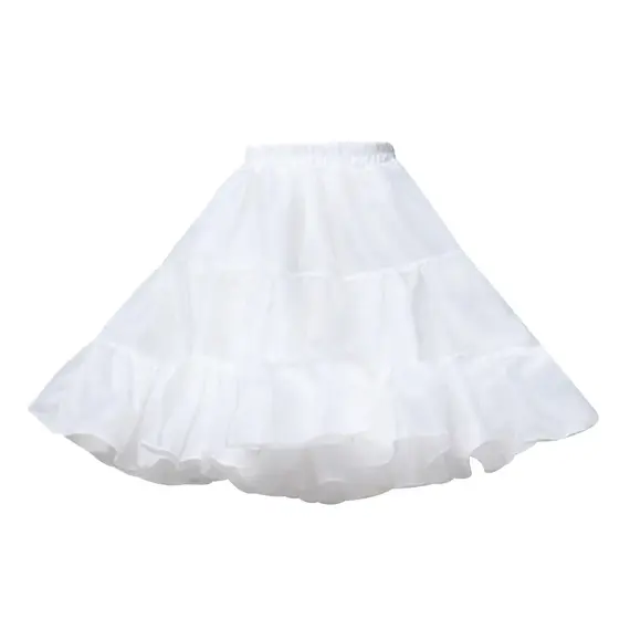 Fashion White Petticoat Without Hoop JK Underskirt Crinoline Lolita Breathable Ball Gown Petticoats Flower Dress Accessories