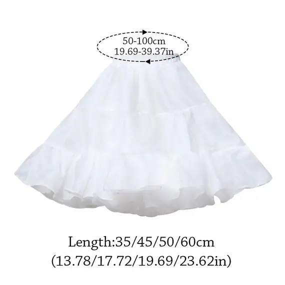 Fashion White Petticoat Without Hoop JK Underskirt Crinoline Lolita Breathable Ball Gown Petticoats Flower Dress Accessories