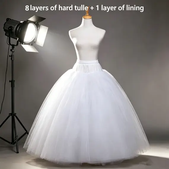 Fluffy 4 6 8 Layers Boneles Petticoat Wedding Dress Tulle Crinoline Bridal Ball Gown Underskirt Lined Skirt Party Dress Cosplay
