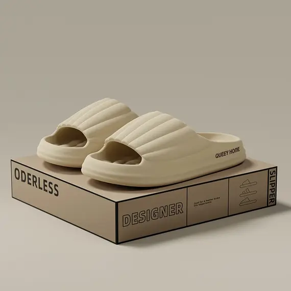Stylish Men's Slippers Thick Sole Pressure Distribution Soft Bouncy Comfort Beach Sandals Anti Slip Lightweight Shoes Men Women