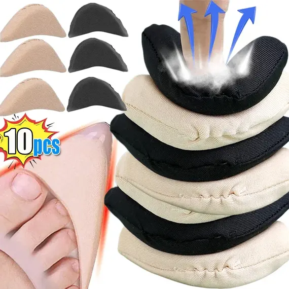 10pcs Sponge Forefoot Insert Pads Adjustment Reduce Shoe Size Pain Relief High Heel Filler Insoles Forefoot Toe Plug Cushion Pad