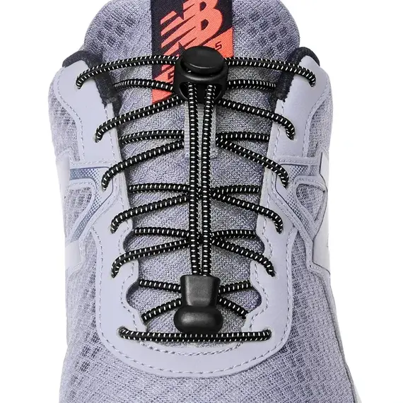 1Pair Elastic No-Tie Shoe Laces for Sneakers Quick Stretching Lock Lazy Laces Rubber Shoelace round Shoestrings for Easy Adjustm