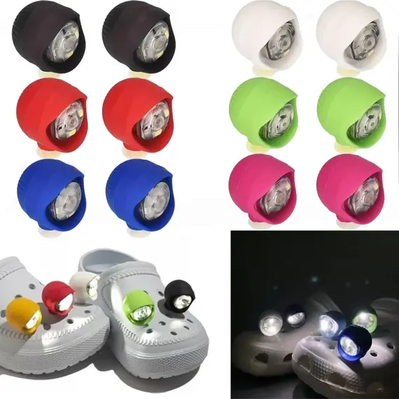 2/4/8Pcs Waterproof Shoe Lights for Clogs Shoe Charms Accessories for Crocs Shoes 3 Light Modes Headlights for Camping Running