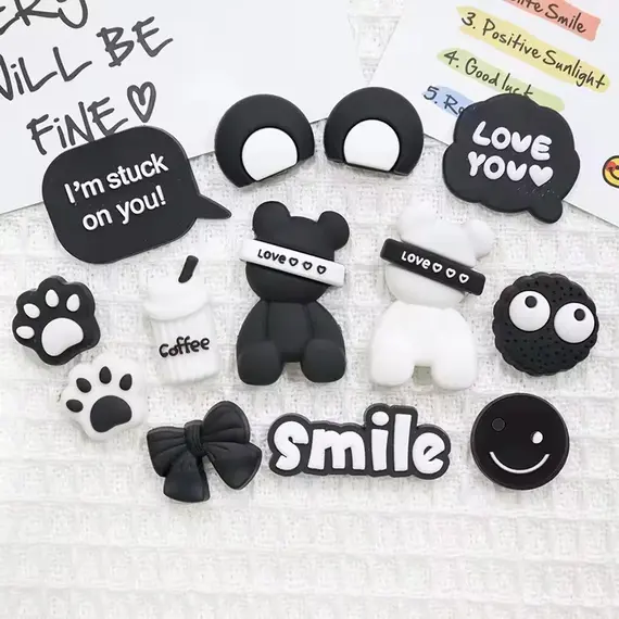 19Pcs/Set Little Bear Animal Shoe Decoration Accessories Used For Clog Sandals Pvc Shoe Charms Christmas Gifts, Party Gifts