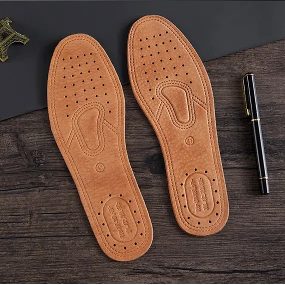 1 Pair Cowhide Insoles For Shoes Men Comfortable Deodorant Casual Leather Insole Feet Quality Genuine Leather Flats Shoe Sole