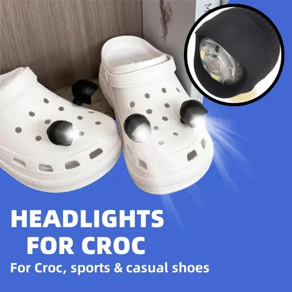 2/4/8Pcs Waterproof Shoe Lights for Clogs Shoe Charms Accessories for Crocs Shoes 3 Light Modes Headlights for Camping Running