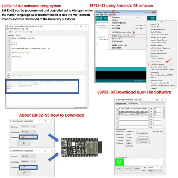 ESP32-S3 Wifi BT Module Development Board for Arduino IDE ESP32-S3 N16R8 N8R2 44Pin Type-C 16MB Flash 8M PSRAM ESP32 S3