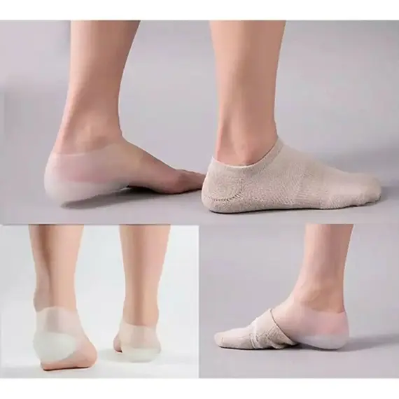 1Pair 2-6cm Insoles for Plantar Fasciitis Shoe Sole Invisible Height Increased Insole Silicone Heel Socks for Women Men Insoles