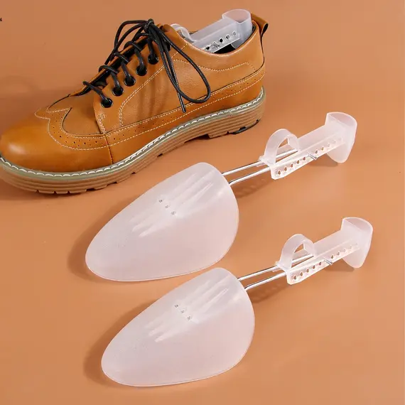 1 Pair Men and women Plastic Shoe Tree Adjustable Shoe Stretcher Shaper Boot Holder Shoe Support（white and black）two sizes