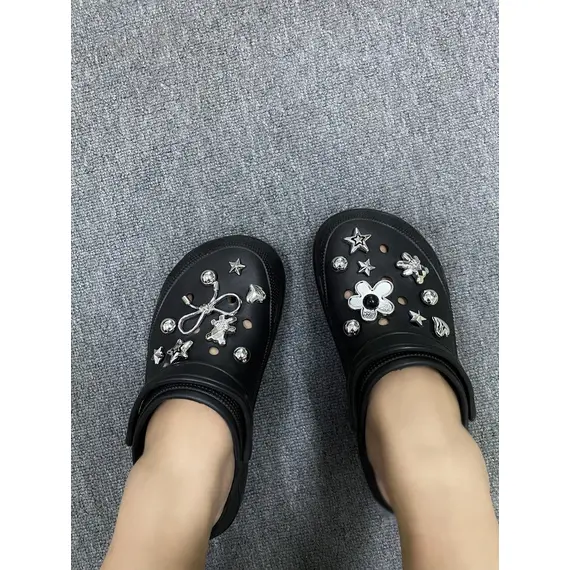 18pcs Detachable Diamond-Encrusted Electroplated Bear Shoe Accessories, Suitable For Clogs, Beach Shoes And Sandals