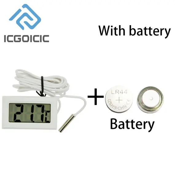 Mini LCD Digital Thermometer With Waterproof Probe For Freezer Refrigerator Indoor Outdoor