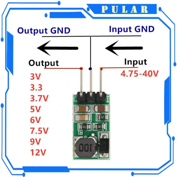 DD4012SA 1A DC 5-40V to 3V 3.3V 3.7V 5V 6V 7.5V 9V 12V Regulator DC-DC Step-Down Buck Converter Module Board